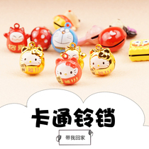 Cartoon paint cat dog bell Cute pet single small bell puppy necklace Teddy jewelry pendant