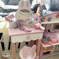 Childrens simulation dressing table princess makeup table wooden house toy set 3-6 year old girl birthday gift