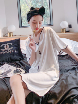 S F Elizaba~Super sexy and comfortable Fairys night dress High-end ice silk thin silk pajamas for women