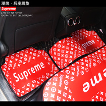 Tide brand foreign style waterproof easy to clean printed single foot mat black fashion five universal foot mat carpet carpet
