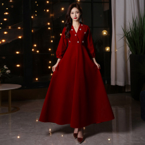Pregnant women toast 2021 new female size fat mm bridal wedding dress engagement dress winter home Velvet