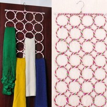 Scarf storage artifact hanging scarf rack ring hanger color rattan folding 28 ring towel rack belt collection