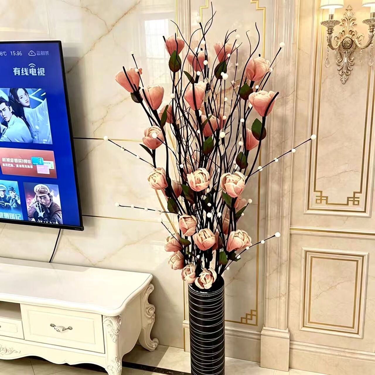 高花瓶插花长枝仿真花精选和高花瓶插花长枝仿真花品牌价格与图片-淘宝