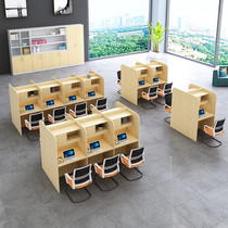 Postgraduate self-study table student training guidance learning desk immersive sharing study room research partition table and chair