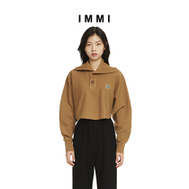 (Designer brand IMMI)21 autumn and winter New Wool beaded one sleeve top 112TP047Y