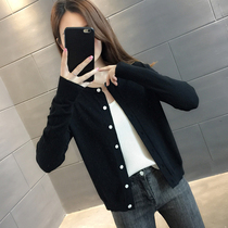 Early autumn short knitted cardigan womens 2021 new small sweater coat spring and autumn coat coat thin