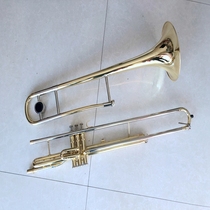 High-end vertical key trombone instrument three-key piston marching trombone B- flat pull tube horn band performance