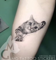 MG tattoo stickers Hand drawn TATTOO Japanese cute pet cute cat cat slave animal fun tattoo stickers