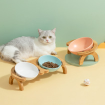 Ceramic Cat Bowl Conditioning Angle Dog Bowl Protection Cervical cat Cat Food Bowl Cat Food Basin Anti-Turn Pet Bowl supplies