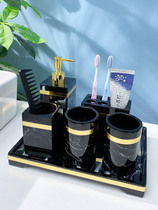 European bathroom toiletries set simple five-piece bone china toilet bathroom toothbrush tooth mouthwash Cup light luxury