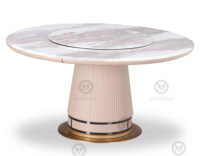 Mu Shang Weideng Furniture MV Italian light luxury restaurant marble dining table round solid wood large and small apartment dining table