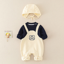 Newborn Baby Spring Dress Clothes Autumn Dress Suit 0 1 Year Old Male And Female Single Layer Tiger Cute Super Cute One-piece Suit