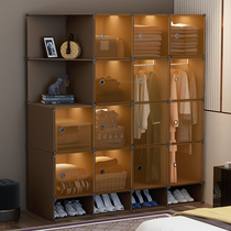 Simple wardrobe home bedroom rental room cloth storage cabinet locker assembly light luxury wardrobe strong and durable