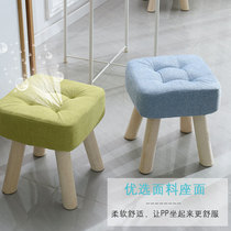 Small stool fashion creative shoe stool solid wood low stool living room fabric sofa stool square bench sitting Pier small bench home home