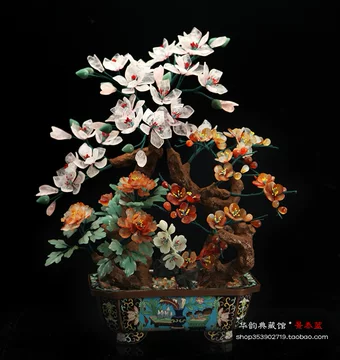 景泰蓝玉石牡丹花盆景摆件-景泰蓝玉石牡丹花盆景摆件促销价格、景泰蓝