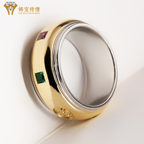 Zhubao teaser pt950 platinum ring can be rotated when luck turns 18K gold tail ring Platinum index finger ring accessories