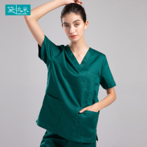 Hand washing clothes Pure cotton operating room female doctor operating clothes Male brush hand clothes Pet beauty salon nurse overalls
