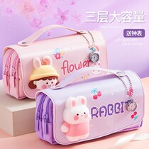 Pen Bag Decompression Pencil Case Girl Elementary School Girl Lead Pencil Case Girl Stationery Bag Decompression Ins Day Department Brief Children Large Capacity Pencil Bag Girl High Face Value Multifunction Girl Heart Stationery