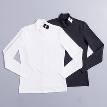Golf clothes women plus velvet bottoming clothes autumn and winter Korean version of clothing semi-high collar long sleeve slim stretch stretch warm