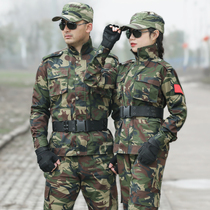 Military green camouflage mens suits four seasons long sleeve cotton polyester military training uniforms labor insurance military fans clothing large size wear-resistant tooling