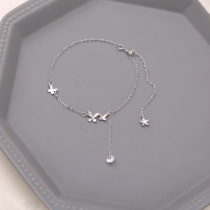 s925 sterling silver butterfly anklet female simple fresh forest net red sexy tassel anklet niche girlfriends gift