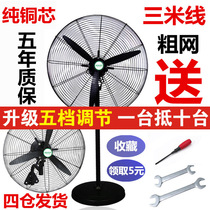 Industrial electric fan High-power powerful floor fan Shaking head wall-mounted fan Mechanical commercial super air volume horn fan