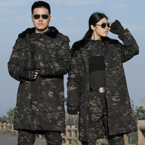 Winter camouflage Python military cotton coat male long cold warm cold storage cotton jacket work on duty cotton coat women