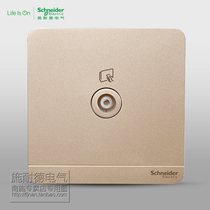 Schneider switch socket single TV socket panel weak electric cable TV still twilight gold without border