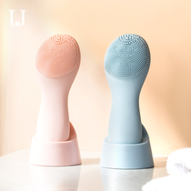 Double J silicone electric facial cleanser Household pore cleaning massage face brush for men and women ultrasonic blackhead artifact
