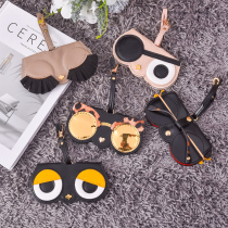 Glasses bag female anti-pressure portable high-grade sense cute creative sun eye box Hanging bag protective cover Sunglasses box