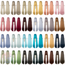 Manqi Temple Pavilion 100cm long straight hair 1 meter black and white red yellow blue green linen Brown pink cos universal wig thickened