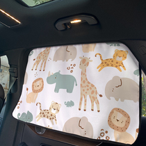 Magnetic shading for side windows and windows of car sunshades