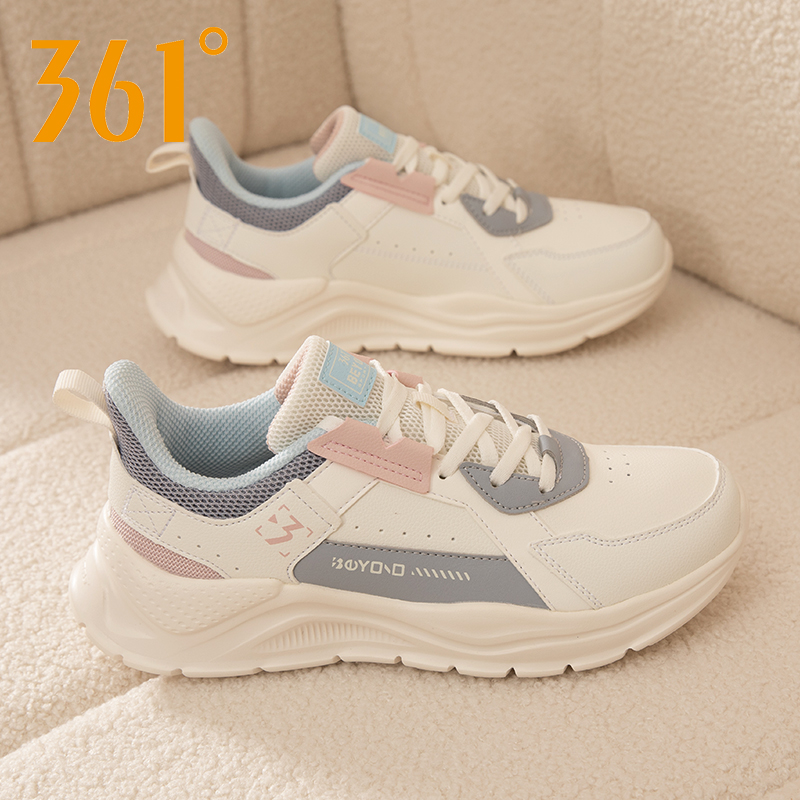 361 women's shoes, winter women's plush cotton shoes, leather sports shoes, 361 degree running shoes, women's shock-absorbing autumn and winter shoes