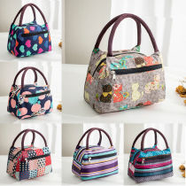 Hand bag thick Oxford lunch bag womens bag mummy bag storage small square bag ladies waterproof Bento bag