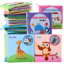 Foreign Trade Hot Selling Enlightenment Early Education Baby Book English Animal Transport Cognitive Books Baby Cloth Book