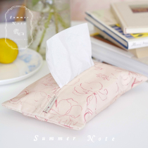 SummerNote｜Original Peony printed cotton paper towel bag Paper towel set Paper towel bag
