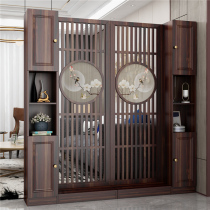 Living room screen partition decorative wall New Chinese style entrance porch cabinet Simple modern entrance door stopper solid wood shelf
