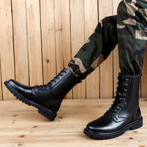 Boots Mens Martin Boots Mens Leather Increased Autumn and Winter Joker High-powered Locomotive Boots Plus Plush Boots Men