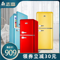 Chigao 132L retro refrigerator small net red American home double door refrigeration refrigeration energy saving mute power saving