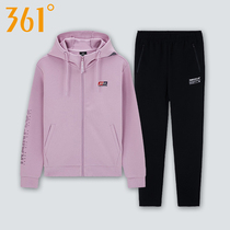 361 sports suit women 2022 spring new cardiovert clothing knit long pants two sets of casual clothing