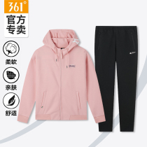 361 sports suit women 2022 spring new even cap opening jacket jacket jacket knitted long pants casual sportswear