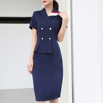 Professional high-end dress female summer commuter OL workplace temperament Short-sleeved sales department 4s shop work clothes stewardess uniform