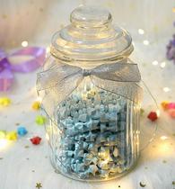 Creative Lucky Star bottle empty transparent glass wishing bottle star origami stack five-pointed star finished drifting Tanabata