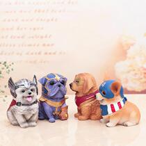 Creative funny dog piggy bank bank savings tank Iron Man cool dog home accessories resin ornaments