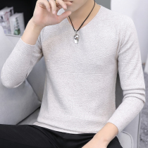 Sweater men's v-neck autumn and winter Korean slim knit bottoming shirt chicken heart collar sweater youth wear sweater tide