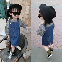 2021 Spring Dress New Childrens Skirt 1-2-3-4-5-6 Years Old Baby Denim Skirt Girl Strap Skirt