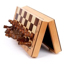 High-grade adult children student large magnetic chess real wooden folding chess beginner chess