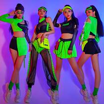 Nightclub Gogo Jazz Dance Costume Women Green Hip Hop Clothe