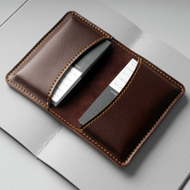 CIMO leather business card holder bag bank card holder mens and womens business card bag portable simple credit card bag