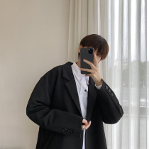 Suit mens new Korean jacket student handsome Hong Kong style single coat loose small suit mens casual suit tide